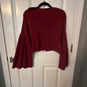 We The Free Burgundy Knit Top